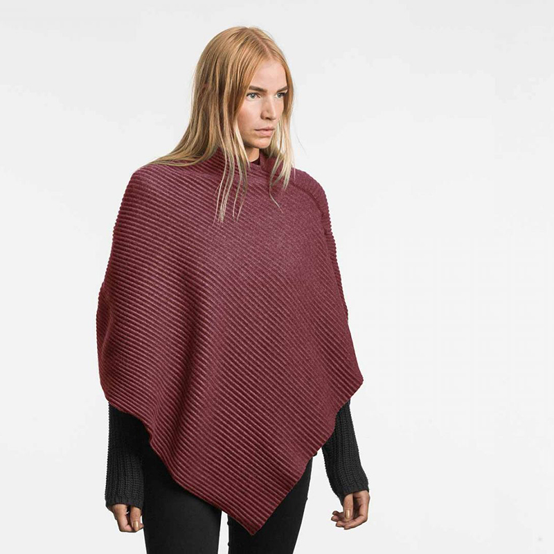 pleece poncho bordeaux 1